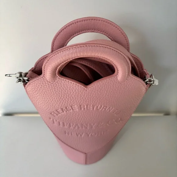 NWOT Tiffany & Co. Rose Pink Heart-Shaped Crossbody Bag - Picture 3 of 14